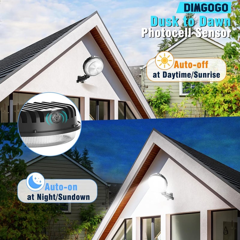 Dimgogo 150W LED Barn Light, 20000LM Dusk to Dawn Outdoor Yard Light with Photocell, IP66 Waterproof, 1200W MH Equivalent, Aluminum Housing Security Flood Lighting for Outside Area Lights Use, 2 Pack - Image 2